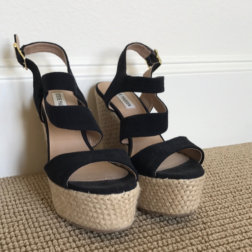 Steve Madden Black Espadrilles